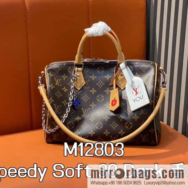 [Boutique‑grade] M12803 presbyopia, pillow bag speedy series Speedy Soft 30 Dark handbag