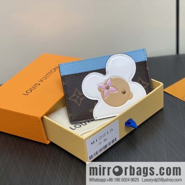 [Boutique‑grade] M12213 presbyopia blue, Christmas card bag wallet series LV CHARMS card holder
