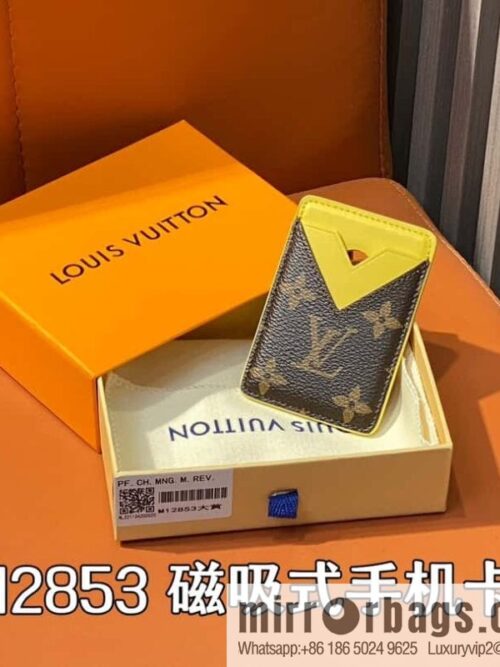 [Boutique‑grade] M12853 old flower yellow, magnetic mobile phone card holder