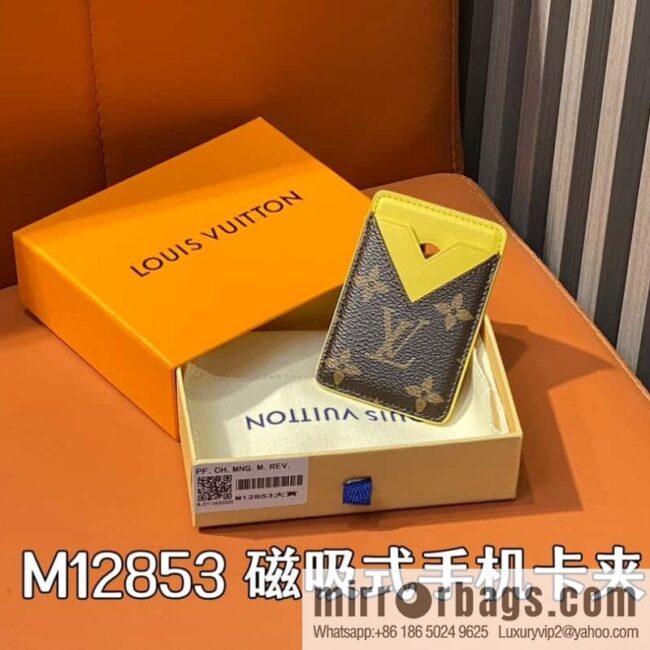 [Boutique‑grade] M12853 old flower yellow, magnetic mobile phone card holder