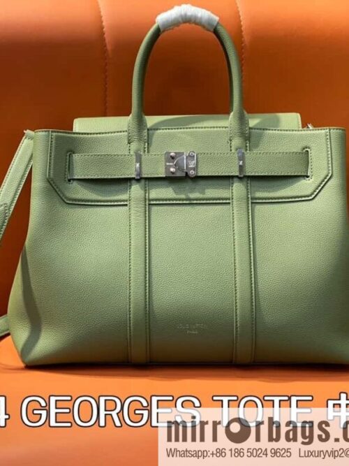 [Boutique‑grade] M23154 gray-green, men\'s bag handbag briefcase series GEORGES TOTE medium handbag