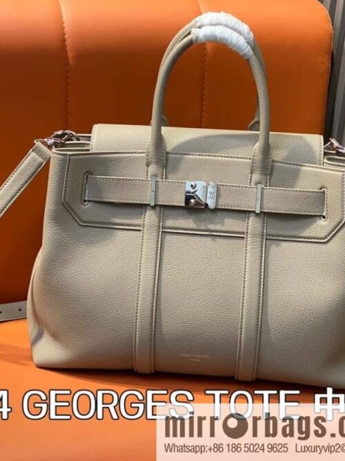 [Boutique‑grade] M11664 light gray, men\'s bag, handbag, briefcase series GEORGES TOTE medium handbag