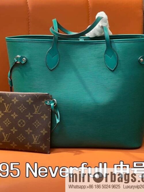 [Boutique‑grade] M11930 green, water ripple shopping bag series Neverfull medium handbag