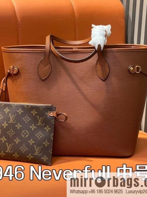 [Boutique‑grade] M11930 brown, water ripple shopping bag series Neverfull medium handbag