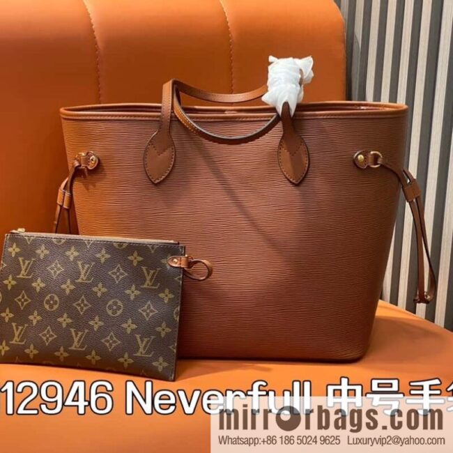 [Boutique‑grade] M11930 brown, water ripple shopping bag series Neverfull medium handbag