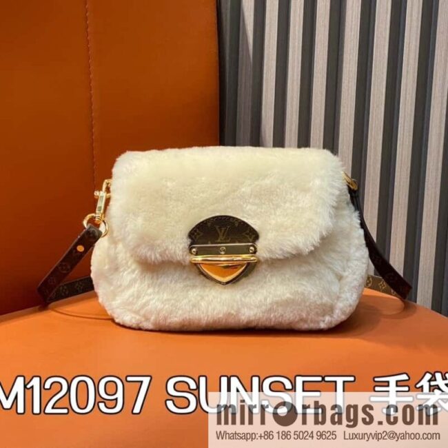 [Boutique‑grade] M12097 meters white plush, underarm bag ingot bag series SUNSET handbag