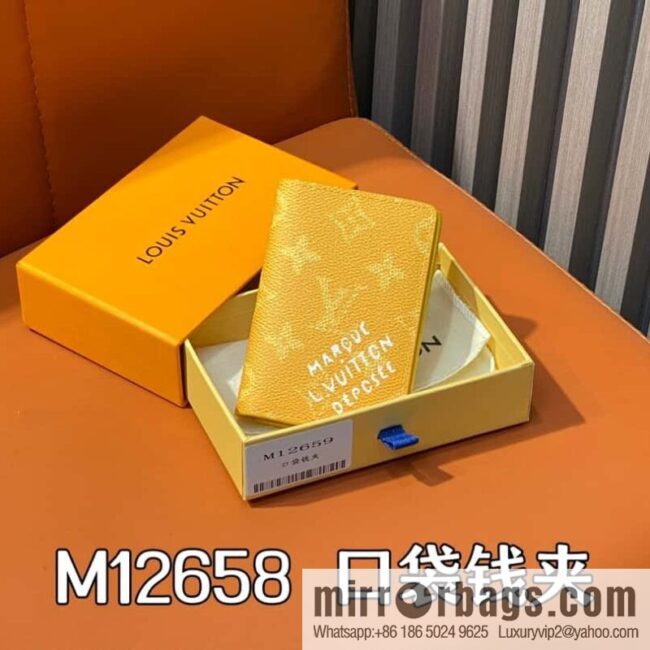 [Boutique‑grade] M12658 yellow flower silk screen printing, card bag wallet series, pocket wallet
