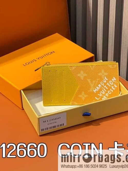 [Boutique‑grade] M12660 yellow flower silk screen printing, card bag wallet series, the new COIN card holder of the season