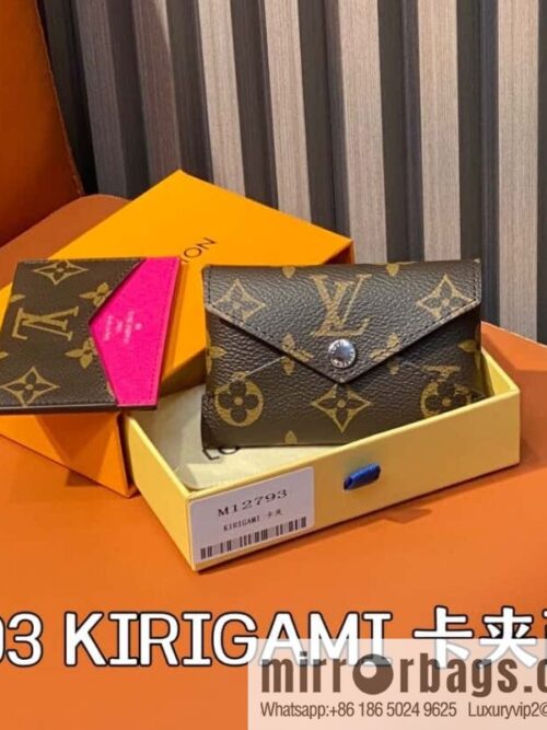 [Boutique‑grade] M12793 presbyopia plum red, card bag wallet series KIRIGAMI card clip two-piece set