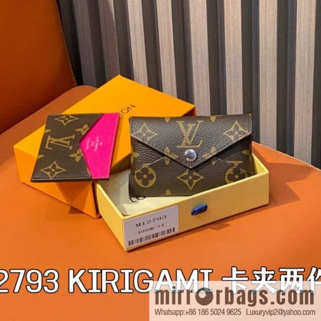 [Boutique‑grade] M12793 presbyopia plum red, card bag wallet series KIRIGAMI card clip two-piece set