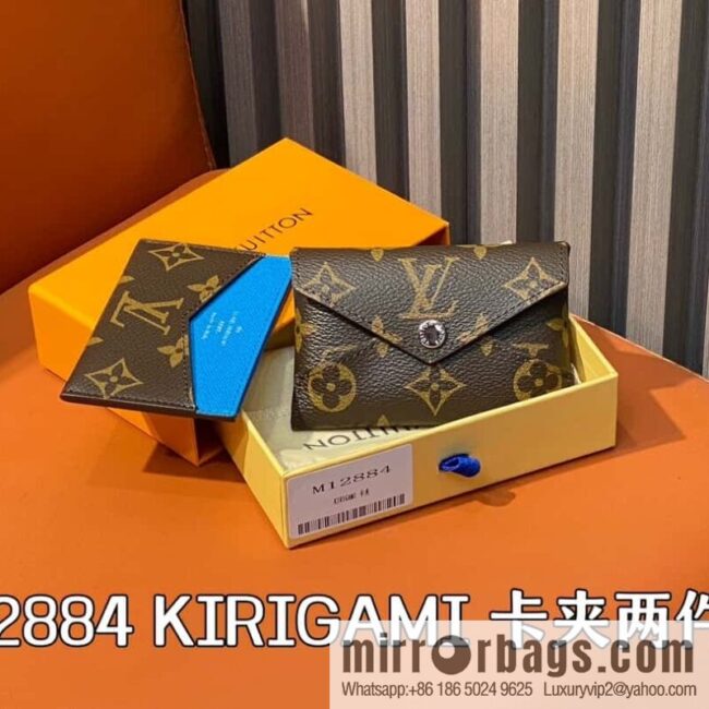 [Boutique‑grade] M12884 presbyopia blue, card bag wallet series KIRIGAMI card clip two-piece set