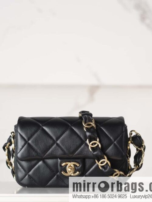 wsxc1732554711316_0-800x800njvgcpdgyts131959_20250702223300.jpg 𝐂𝐇𝐀𝐍𝐄𝐋 24K thick chain armpit bag, large mini black AS5174