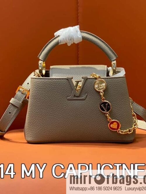 [Boutique‑grade] K00014 light coffee full leather, chain cap that English series, personalized custom MY CAPUCINES handbag