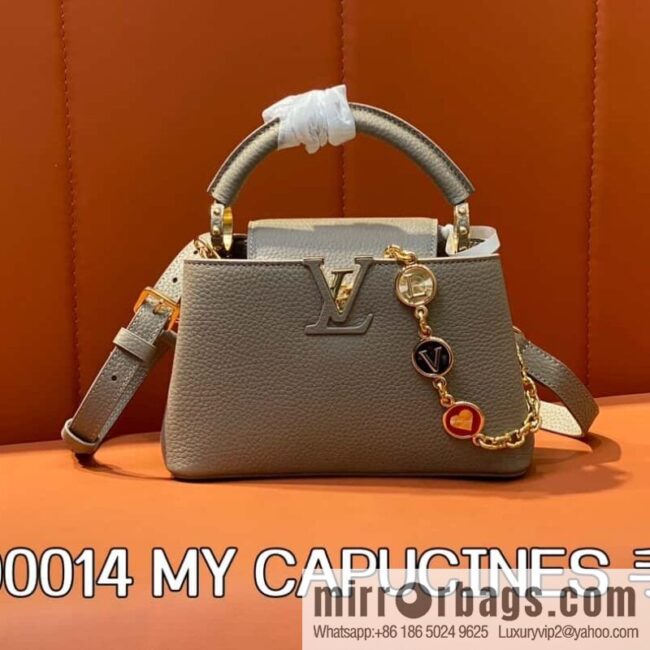 [Boutique‑grade] K00014 light coffee full leather, chain cap that English series, personalized custom MY CAPUCINES handbag