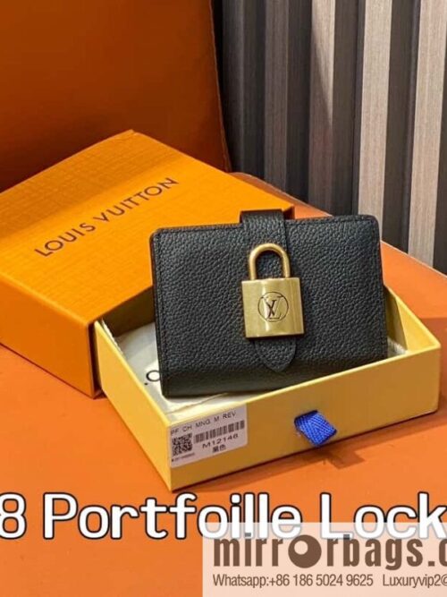 [Boutique‑grade] M12148 black, full leather wallet series Portfoille Locky wallet 12148 brown M12408 black