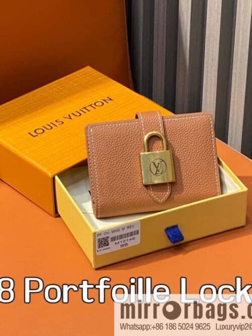 [Boutique‑grade] M12148 brown, full leather wallet series Portfoille Locky wallet 12148 brown