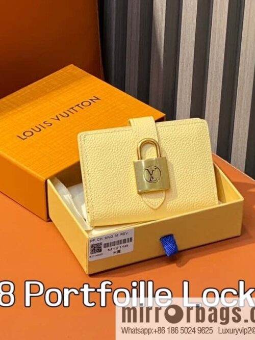 [Boutique‑grade] M12148 beige, full leather wallet series Portfoille Locky wallet