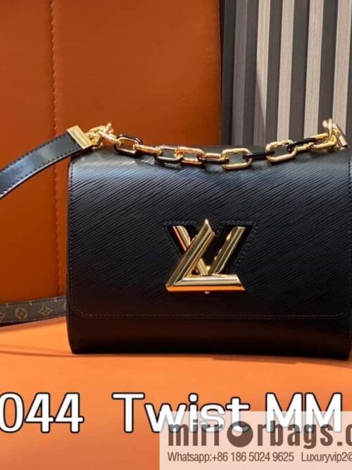 [Boutique‑grade] M24044 black M24043 brown, water ripple Twist series NEW Twist MM handbag