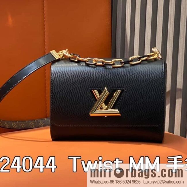 [Boutique‑grade] M24044 black M24043 brown, water ripple Twist series NEW Twist MM handbag