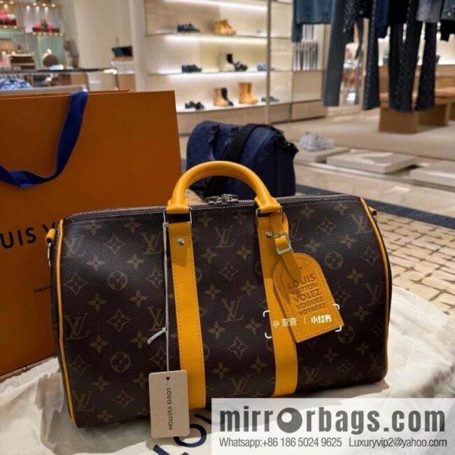 [Boutique‑grade] M13201 presbyopia yellow, travel bag series KEEPALL BANDOULIZRE 35 handbag