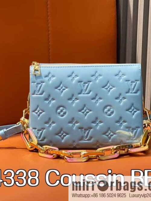 [Boutique‑grade] M24338 blue, full leather chain bag series, sheepskin Coussin BB handbag