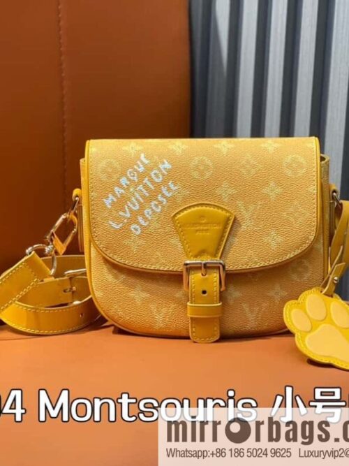 [Boutique‑grade] M12694 yellow silk screen, mailman bag series, this Montsouris small mailman bag.