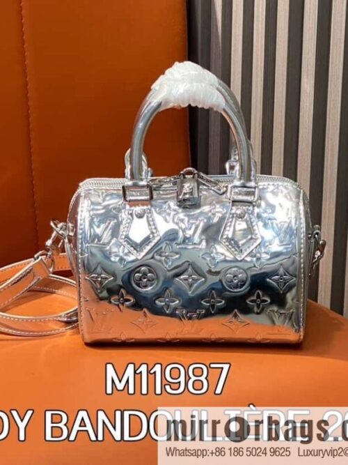 [Boutique‑grade] M11987 silver patent leather, pillow bag speedy series SPEEDY BANDOULIZRE 20 handbag