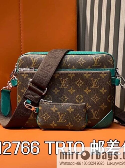 [Boutique‑grade] M12766 presbyopia/green, men\'s bag three-piece series TRIO messenger bag