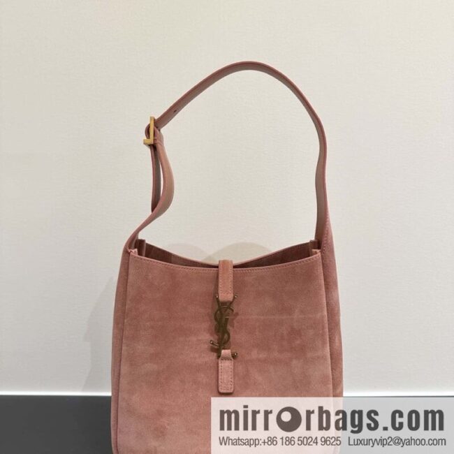 YSL 🆕 pink suede 𝗛𝗼𝗯𝗼 𝗟𝗘 𝟱𝗔𝟳 armpit bag 713938