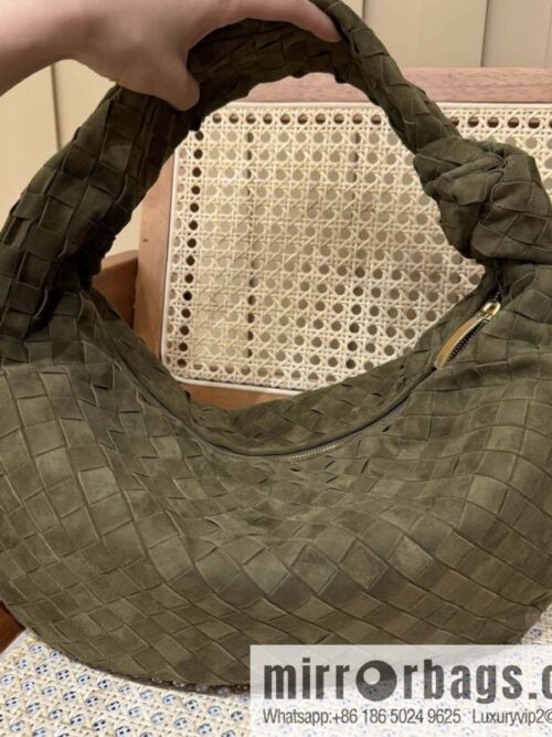 wsxc1735836330639_0-800x800muowo4bkqiz121931_20250702162334.jpg BV Jodie Shoulder Backpack 600261 Suede Olive Oil Green