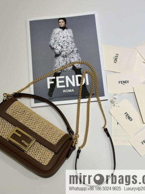 wsxc1735937610583_0-800x800ha2s4ctg4s0121589_20250702155923.jpg FENDI Baguette hand-woven raffia handbag, model number: 8666S red-brown