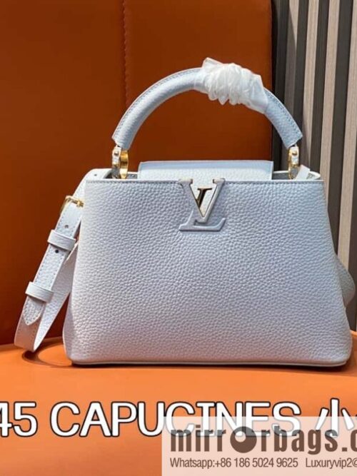 [Boutique‑grade] M24545 light blue, full leather cap that English series CAPUCINES small handbag M24727