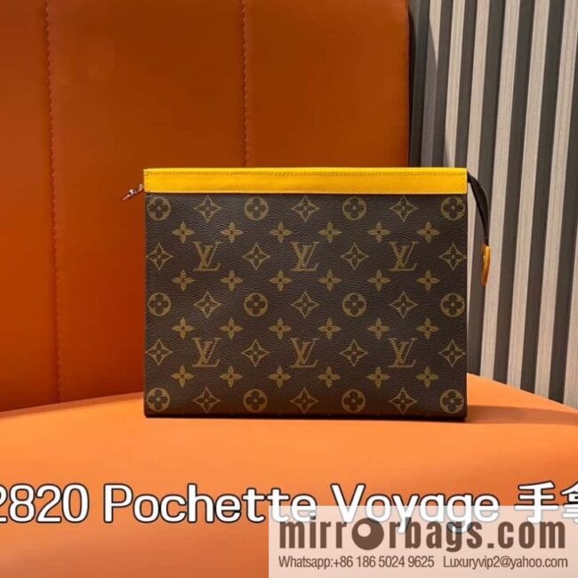 [Boutique‑grade] M12820 old flower yellow, handbag clutch series M61692 + versatile Pochette Voyage clutch bag