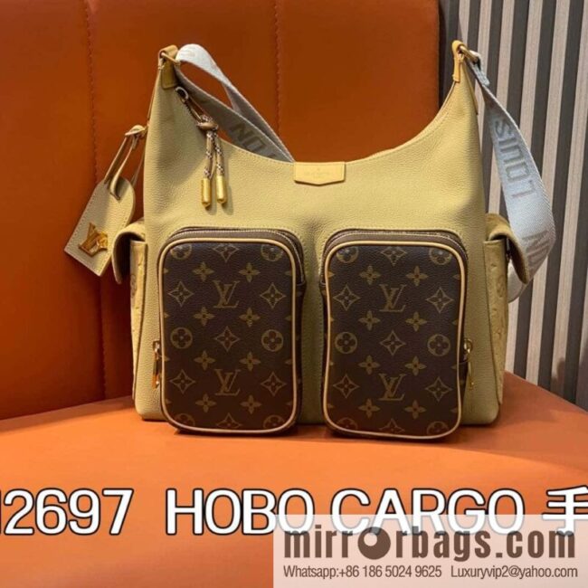 [Boutique‑grade] M12697 presbyopia brown, men\'s bag messenger bag series HOBO CARGO handbag