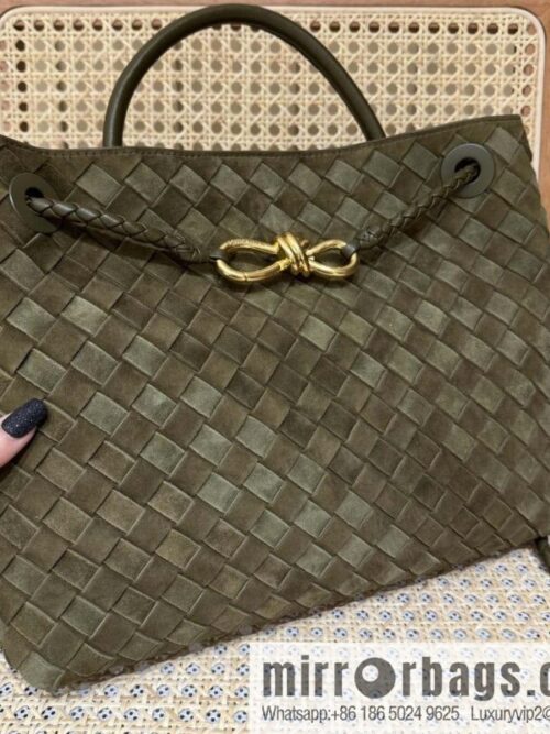 wsxc1736980758715_0-800x800uriph233zqa114159_20250702121551.jpg BV Medium Andiamo Handbag 766016 Suede Olive Oil Green