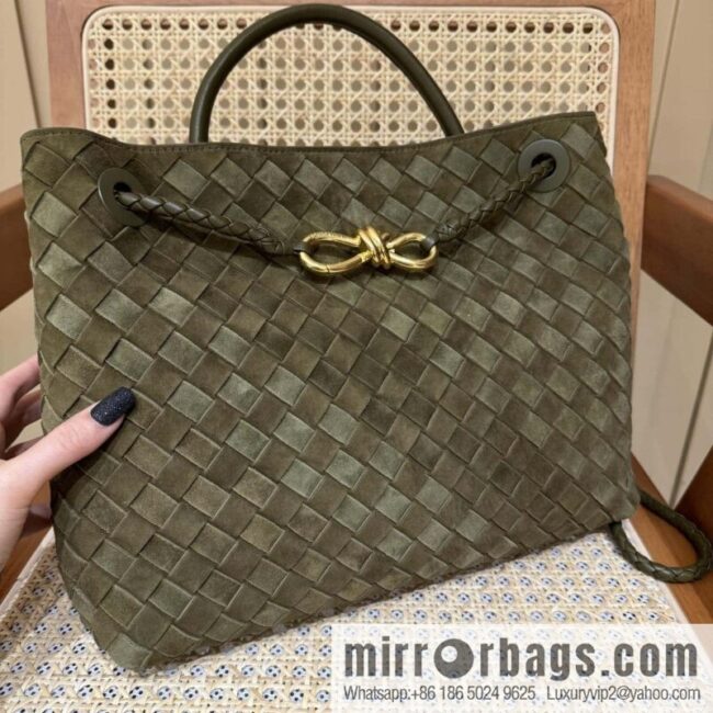 wsxc1736980758715_0-800x800uriph233zqa114159_20250702121551.jpg BV Medium Andiamo Handbag 766016 Suede Olive Oil Green
