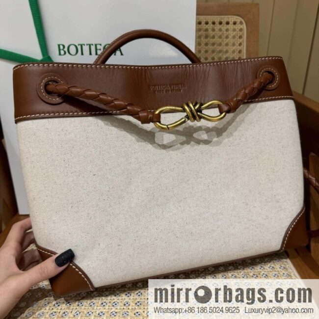 BV Medium Andiamond Handbag 766016 Caramel Patchwork