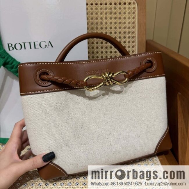BV Small Andiamond Handbag 766014 Caramel Patchwork