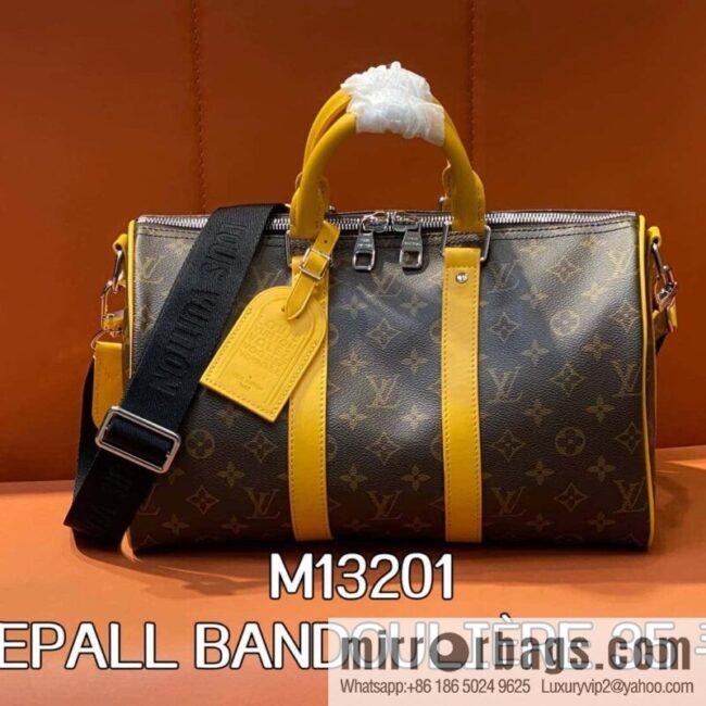 [Boutique‑grade] M13201 presbyopia yellow, travel bag series KEEPALL BANDOULIZRE 35 handbag