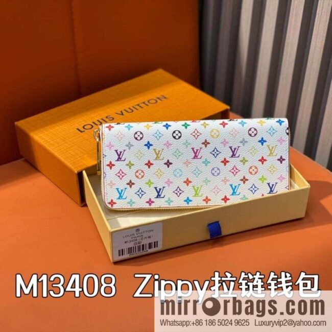 [Premium‑quality] M13408 white color, single zipper wallet series Zippy zipper wallet
