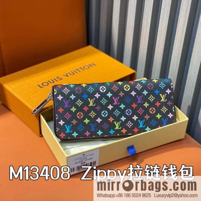[Premium‑quality] M13408 black color, single zipper wallet series Zippy zipper wallet