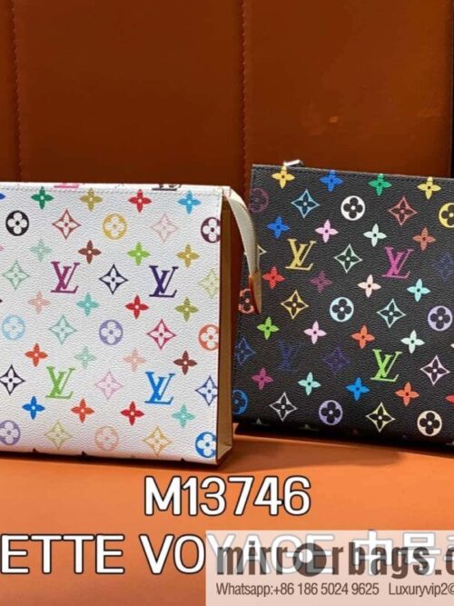 [Boutique‑grade] M13746 white color, handbag POCHETTE VOYAGE medium clutch bag