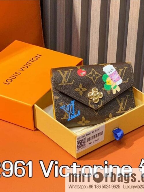 [Boutique‑grade] M12961 presbyopia yellow silk screen, Christmas series Victorine wallet M41938 12961