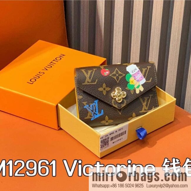 [Boutique‑grade] M12961 presbyopia yellow silk screen, Christmas series Victorine wallet M41938 12961