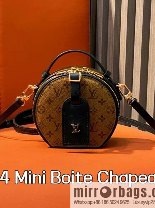 [Boutique‑grade] M83614 yellow flower M83575 old flower, small apple bag MINI round cake bag Mini Boite Chapeau handbag