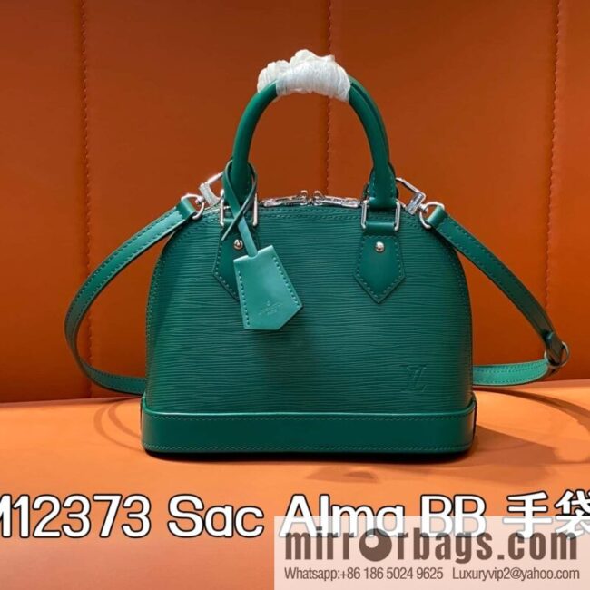 [Boutique‑grade] M12373 green, water ripple shell bag Sac Alma BB handbag