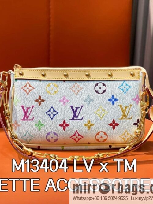 [Boutique‑grade] M13404 white color, chain mahjong bag, the new LV x TM POCHETTE ACCESSOIRES handbag of the season