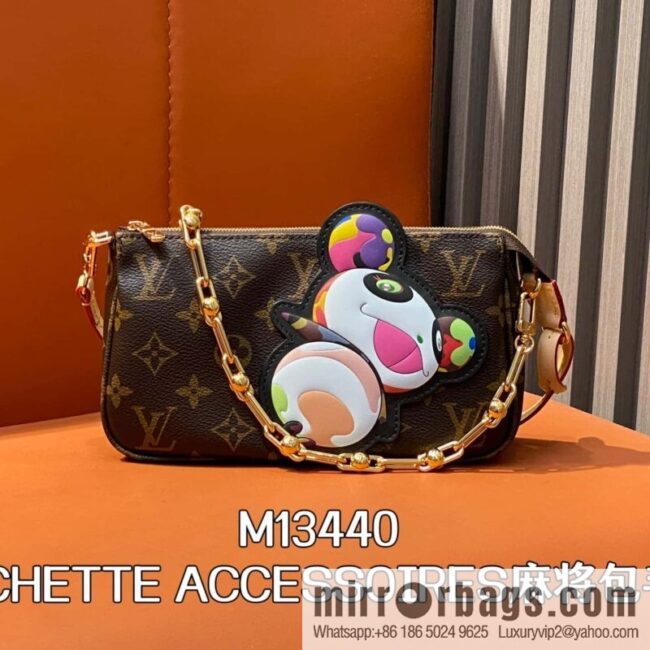 [Boutique‑grade] M13440 presbyopia, panda mahjong bag POCHETTE ACCESSOIRES mahjong bag handbag