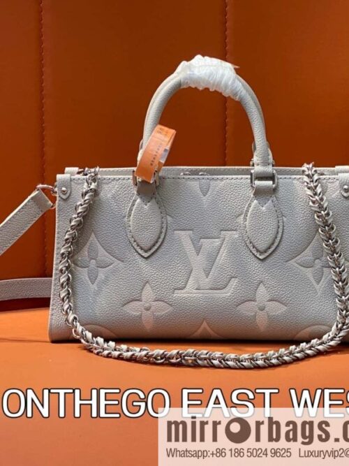 [Premium‑quality] M14213 mashed taro purple, full leather chain square bag series ONTHEGO EAST WEST handbag