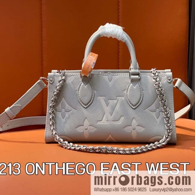 [Premium‑quality] M14213 mashed taro purple, full leather chain square bag series ONTHEGO EAST WEST handbag